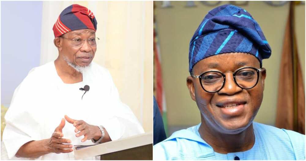 Rauf Aregbesola, former Governor Adegboyega Oyetola.