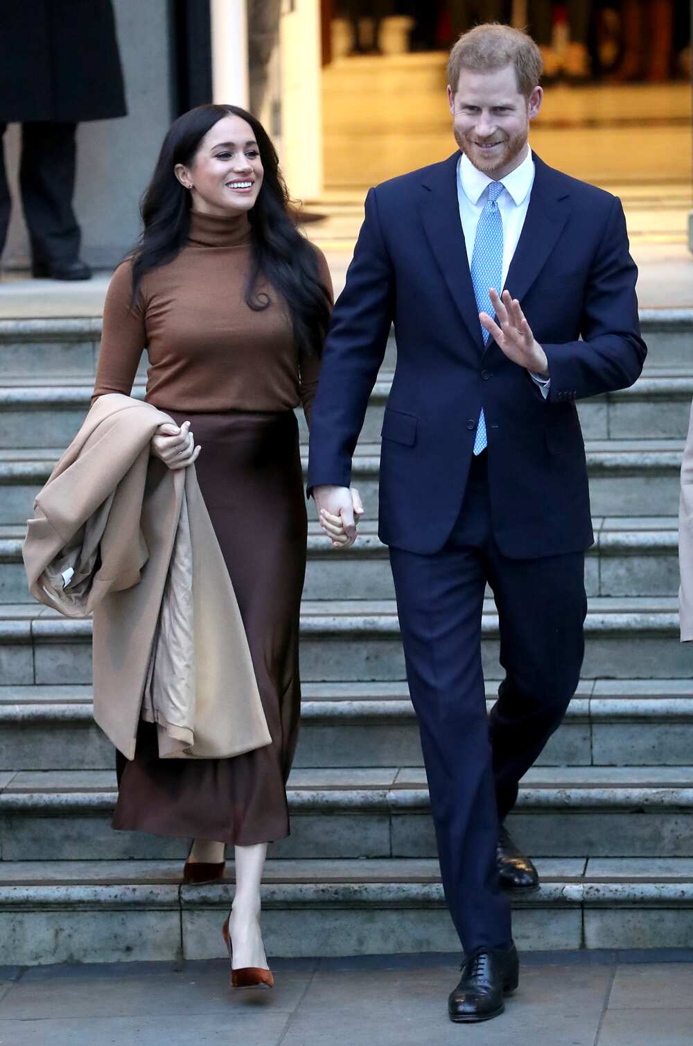 Le prince Harry, duc de Sussex et Meghan, duchesse de Sussex quittent la Maison du Canada le 7 janvier 2020 à Londres, en Angleterre. (Photo de Chris Jackson) Le prince Harry, duc de Sussex et Meghan, duchesse de Sussex quittent la Maison du Canada le 7 janvier 2020 à Londres, en Angleterre. (Photo de Chris Jackson)