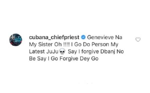 I go do person latest juju – Cubana chief priest warns Wizkid to stay away from Genevieve