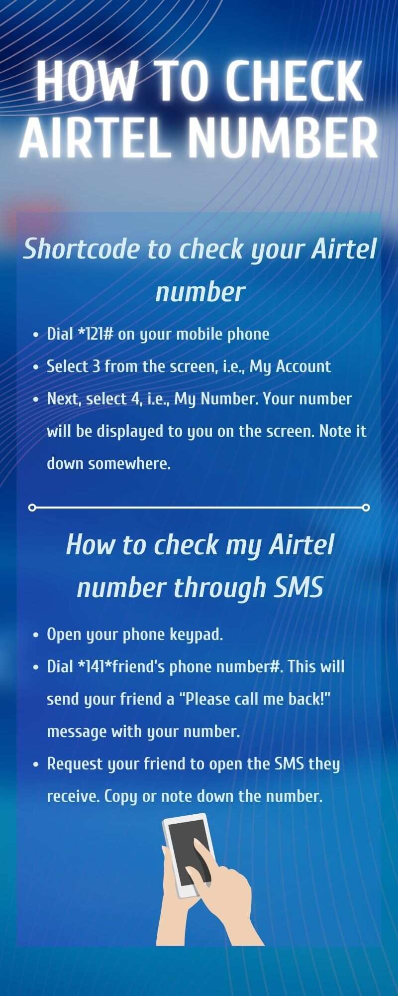 How to check Airtel number on my phone