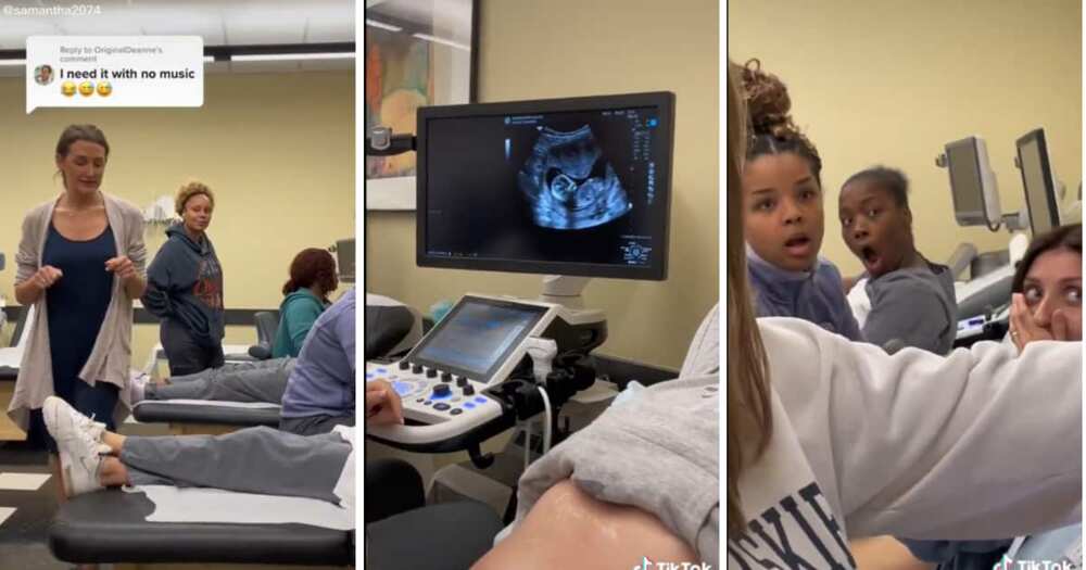 Pupils conducting an ultrasound on one another found out that one of them was pregnant