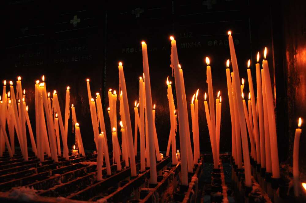 candles on table