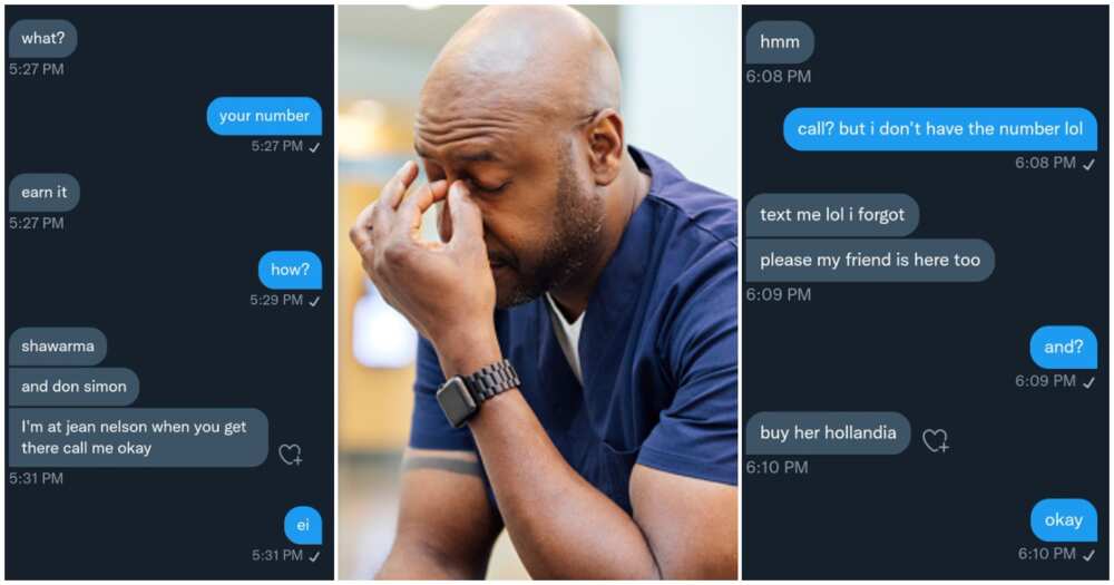 Relationship drama, leaked chat between lady and man, because he asked for her number, Nigerian relationship gist