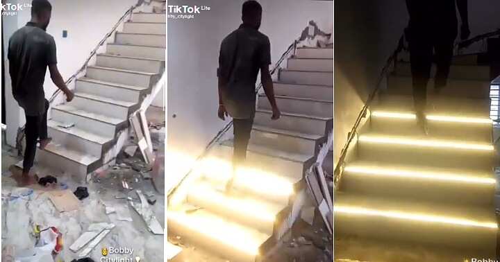 Electrician shows off automatic lighting, expensive mansion, money sweet