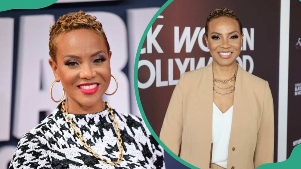 MC Lyte at Microsoft Theater in Los Angeles, California (L) and at the Academy Museum of Motion Pictures (R)