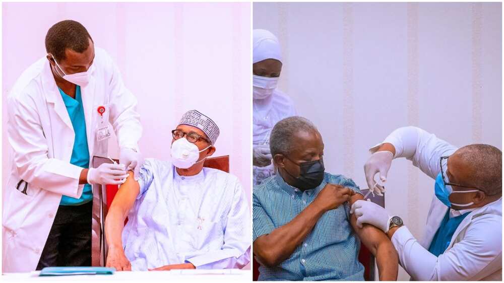 Nigerians react as President Buhari, Osinbajo receive vaccine