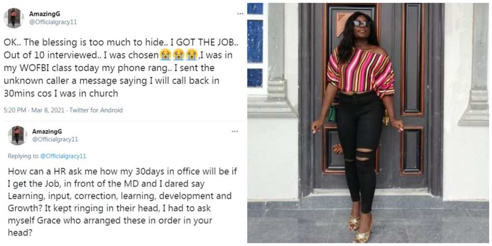 Nigerian lady celebrates as she gets two jobs, accommodation on the same day, social media reacts