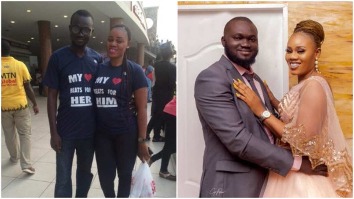 Hold her tight! Transformation photos of Nigerian couple who have been together for years light up social media, stir reactions
