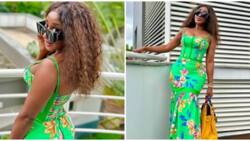 Nollywood star Ini Edo flaunts enviable curves in green floral dress: "Never to be caught unfresh"