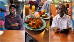 Young Nigerian man takes his dad out on lunch date, says father has been living alone since wife died