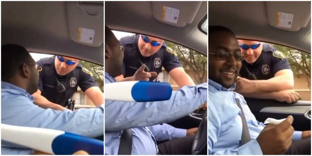 Viral video shows moment woman connived with Oyinbo police officer to set up her husband in epic pregnancy reveal