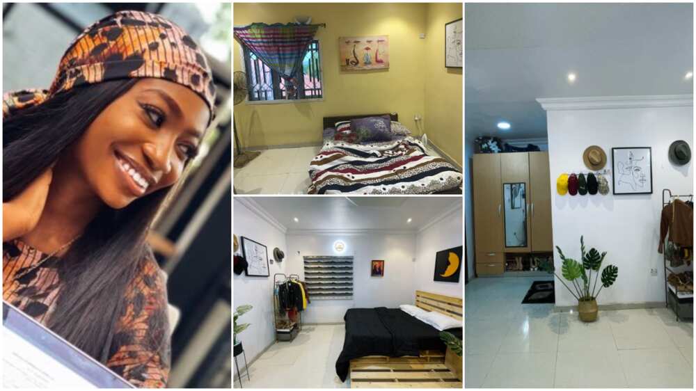 Nigerian lady upgrades her humble room into a stylish space, shares photos