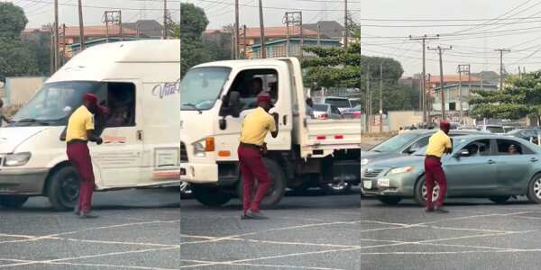 Viral Video Shows LASTMA Officer Dancing As He Controls Traffic in Lagos, People React