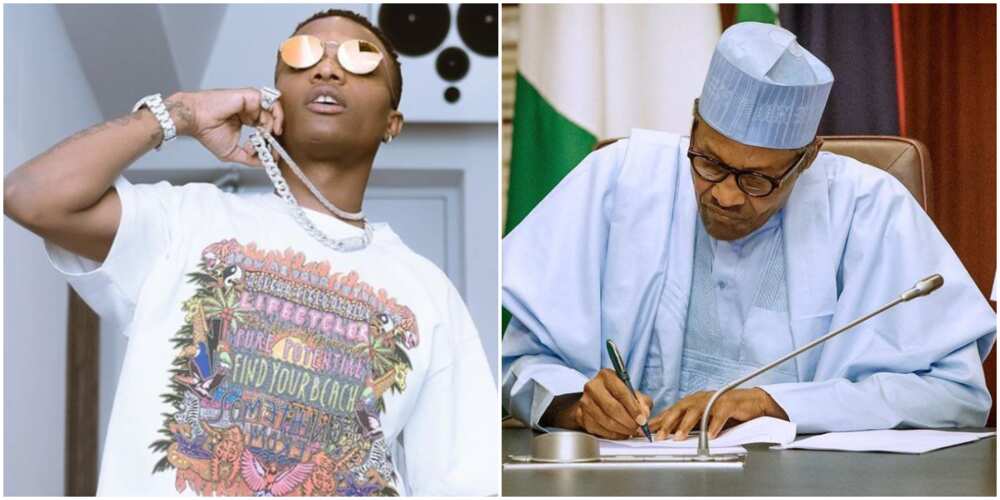 Donald Trump is not your business old man! Wizkid angrily tweets at President Buhari