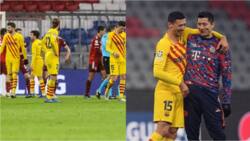 Angry fans ‘attack’ Barcelona star after being pictured laughing with Robert Lewandowski at full-time