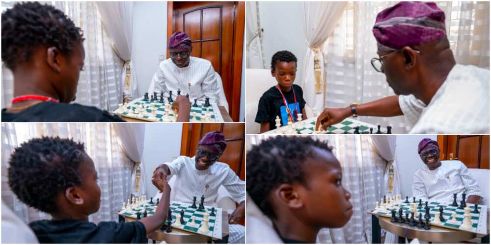 Ferdinand and Governor Sanwo-Olu engaged in a game of chess.