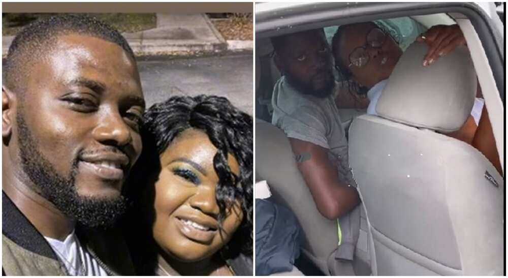 Photos of Shamika Moore, an American lady with her Nigerian husband who she caught cheating on her.