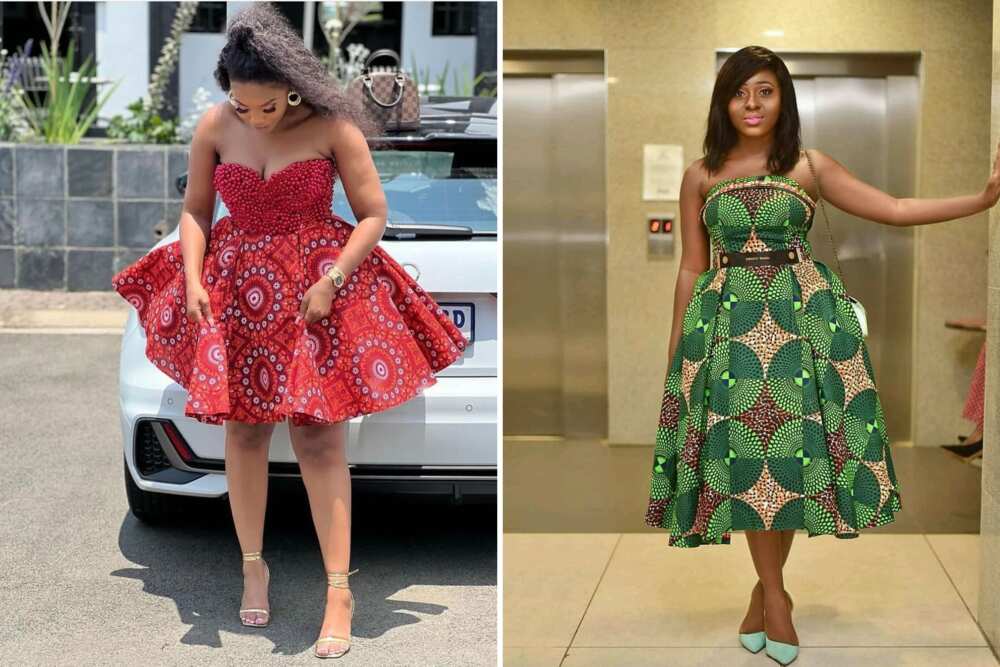 Latest Short Ankara Flare Dresses for Ladies