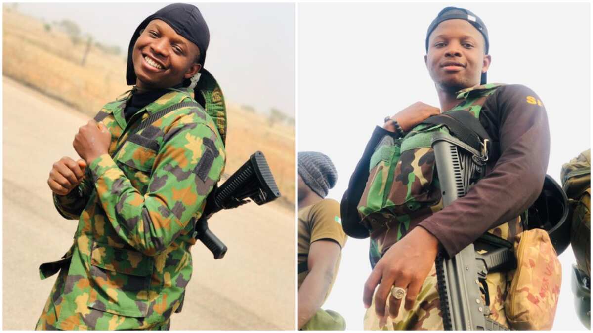 I'm strong, true son of the soil - Nigerian soldier proclaims, shows off in new photos