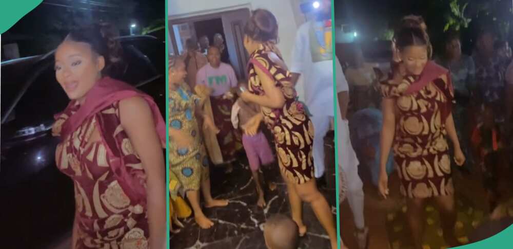 New wife welcomed to husband's family like celeb, women sing and dance as she walks