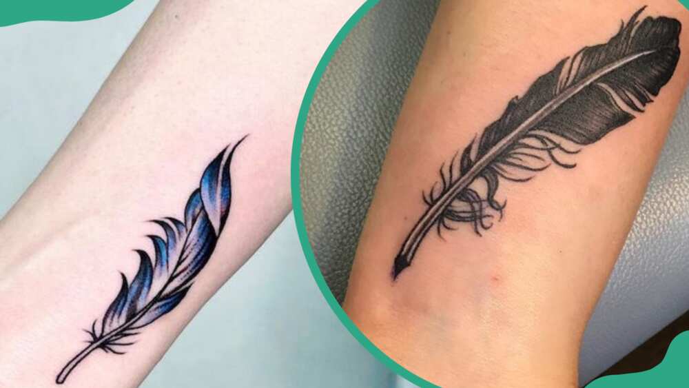 Crow feather tattoos