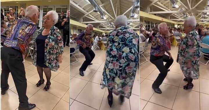 Watch video as elderly couple square it out on dance floor