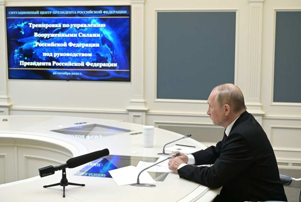 Russian President Vladimir Putin oversees the training of the strategic deterrence forces, troops responsible for responding to threats of nuclear war