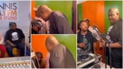 "Went to visit our daddy": Don Jazzy visits Kenny Ogungbe, respectfully bows as he greets people in the studio