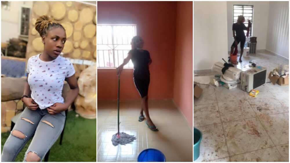Nigerian lady who is a cleaner showcases her hustle without shame