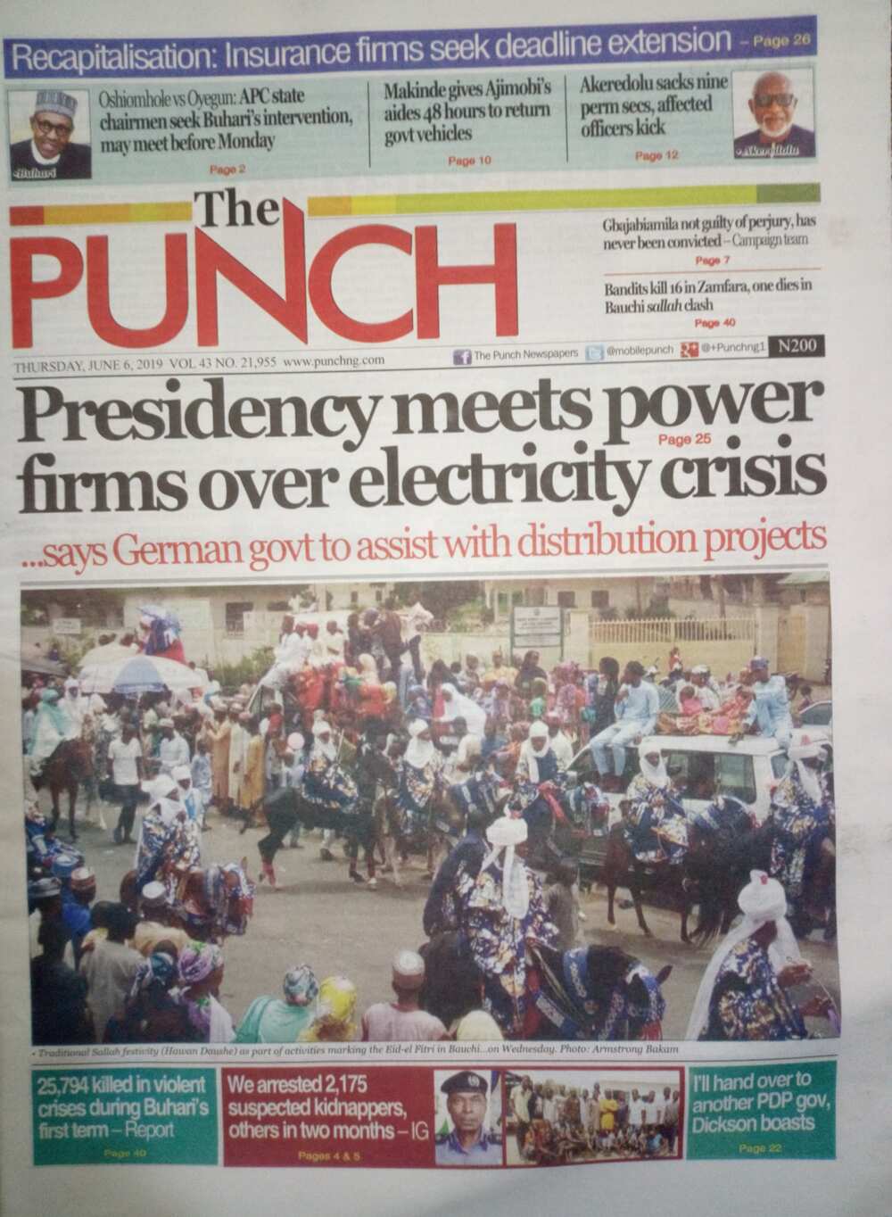 Punch newspaper review of June 6