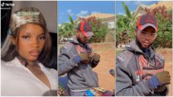 "The guy fine o": Nigerian lady "falls in love" with okada man, her video gets many people's reactions