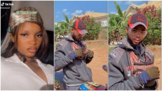 "The guy fine o": Nigerian lady "falls in love" with okada man, her video gets many people's reactions