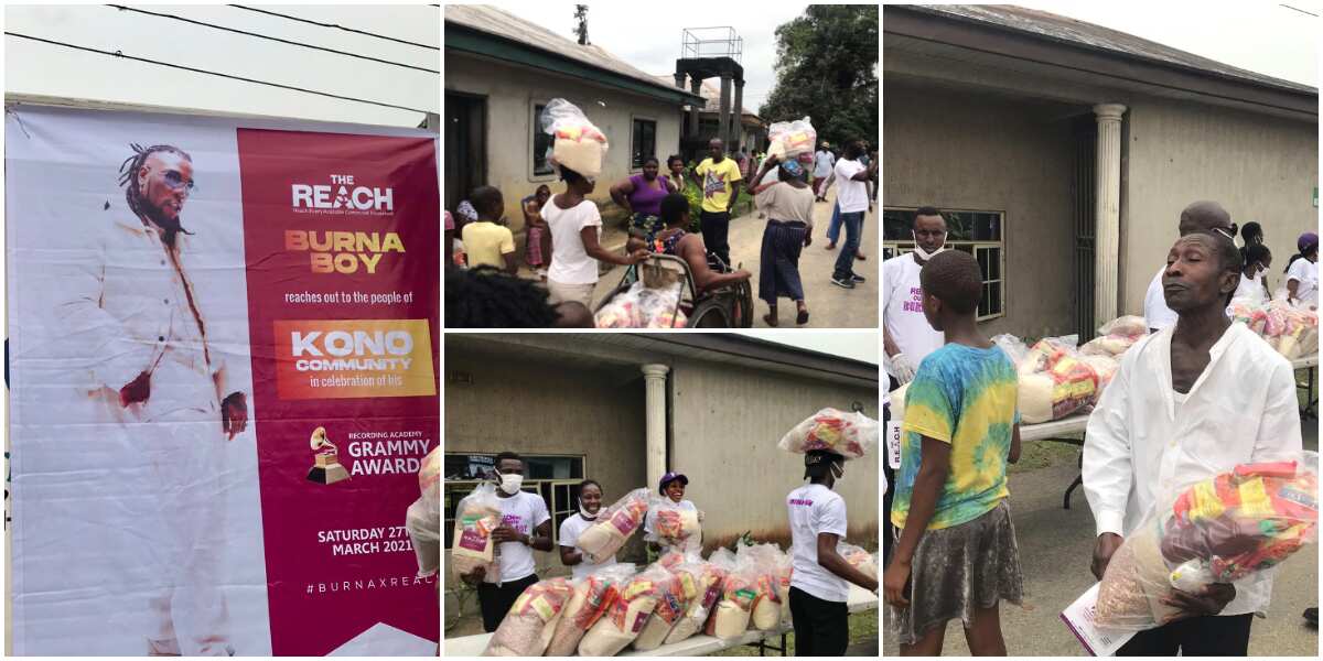 Celebrating the Grammys: Burna Boy distributes food packs to over 300 families in Rivers state