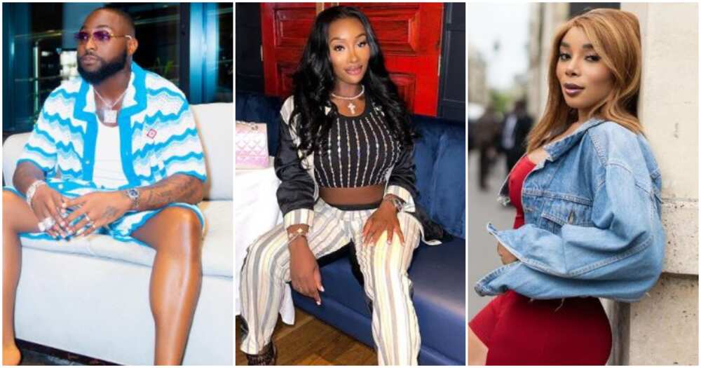 Nigerian singer Davido and his alleged side chics