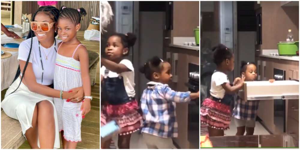 Sophia Momodu shares throwback video of Imade and Hailey tearing up her kitchen to celebrate daughter's sister