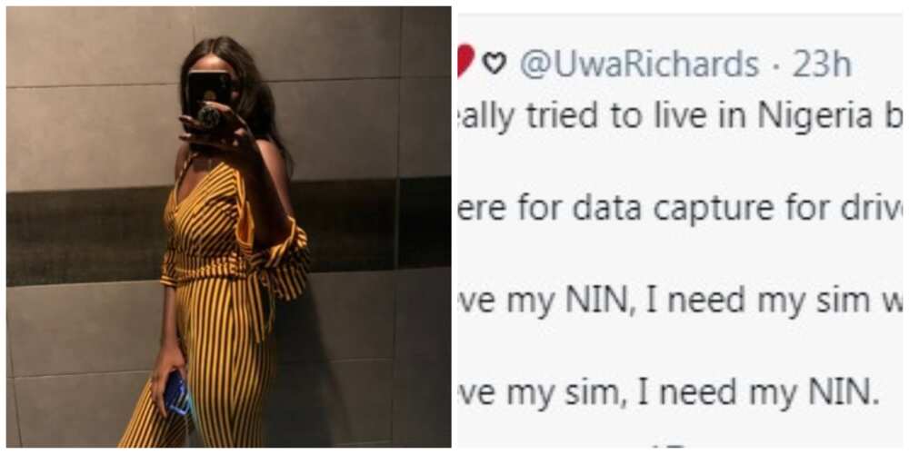 Young lady cries out, says Nigeria is not working for her, see why