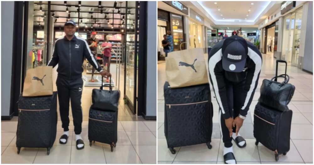 Isreal hails singer as he jets out to the UK in designer PUMA fit