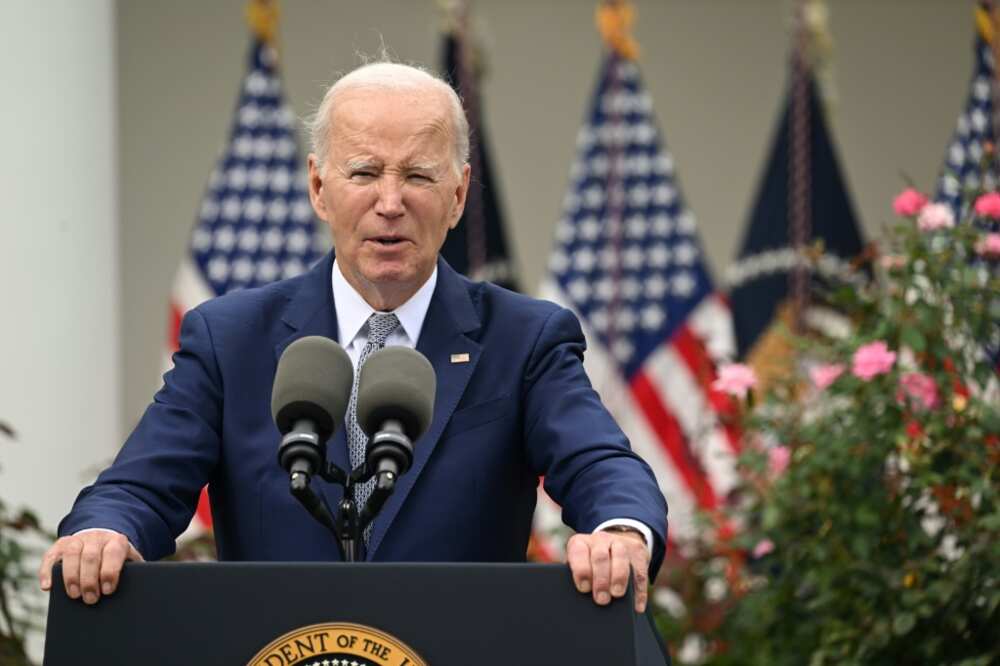 US President Joe Biden speaks at the White House US President Joe Biden speaks at the White House