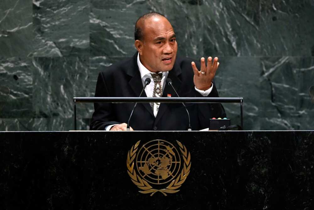 Kiribati President Taneti Maamau, seen here in 2019, said his nation was quitting the Pacific Islands Forum