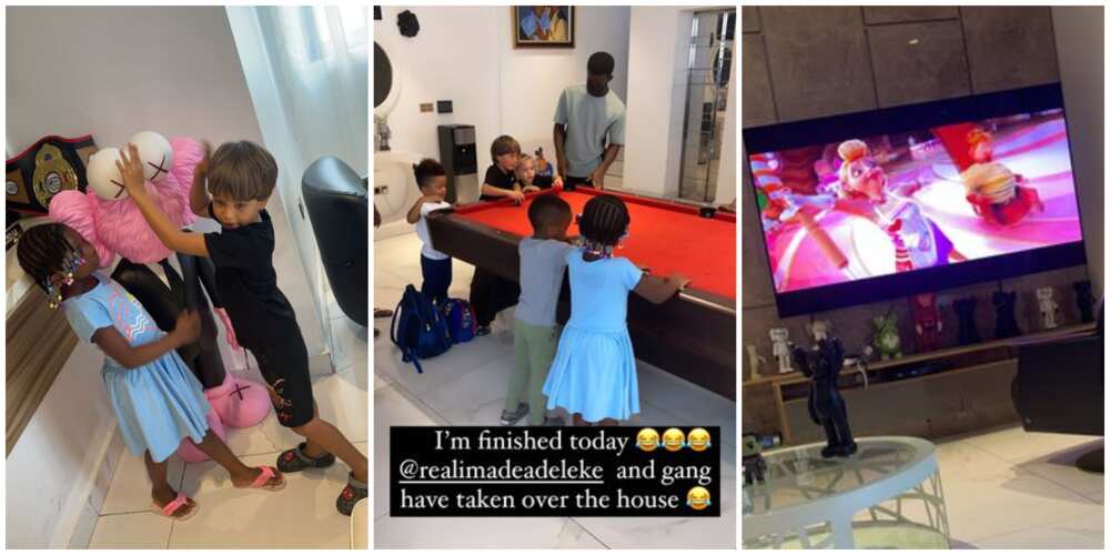 Davido's Daughter Imade and Her Friends Storm His Lekki Mansion, Singers Says 'I'm Finished Today'