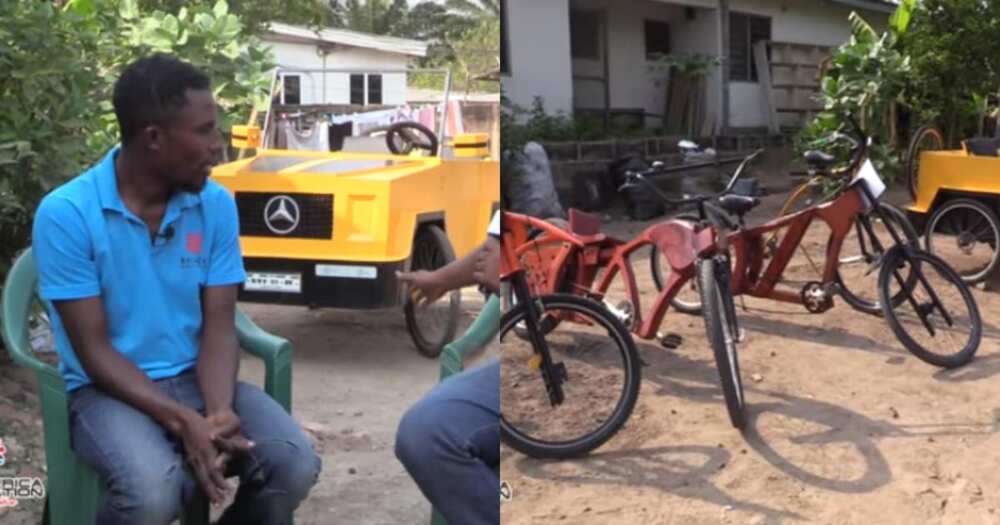 Joseph Korley Tetteh: Ghanaian JHS leaver makes car & bike with Wood