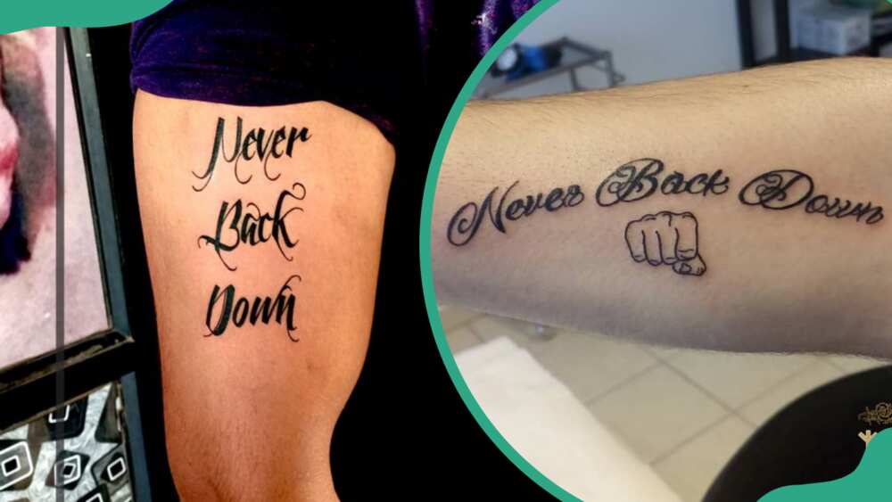 "Never back down" tattoos