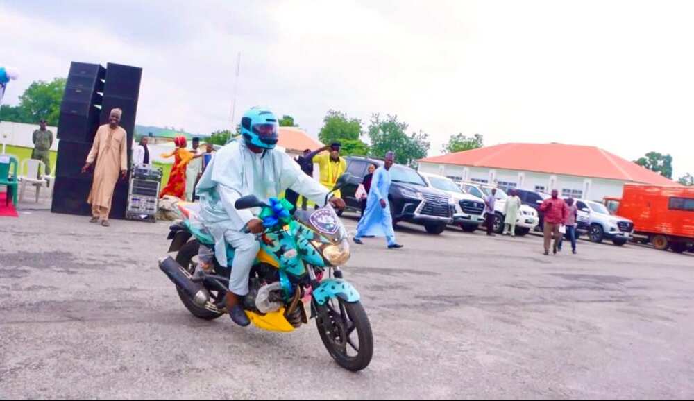 Governor Abubakar Sani Bello on motorcycle/Niger State/Traffic management agency/NISTMA