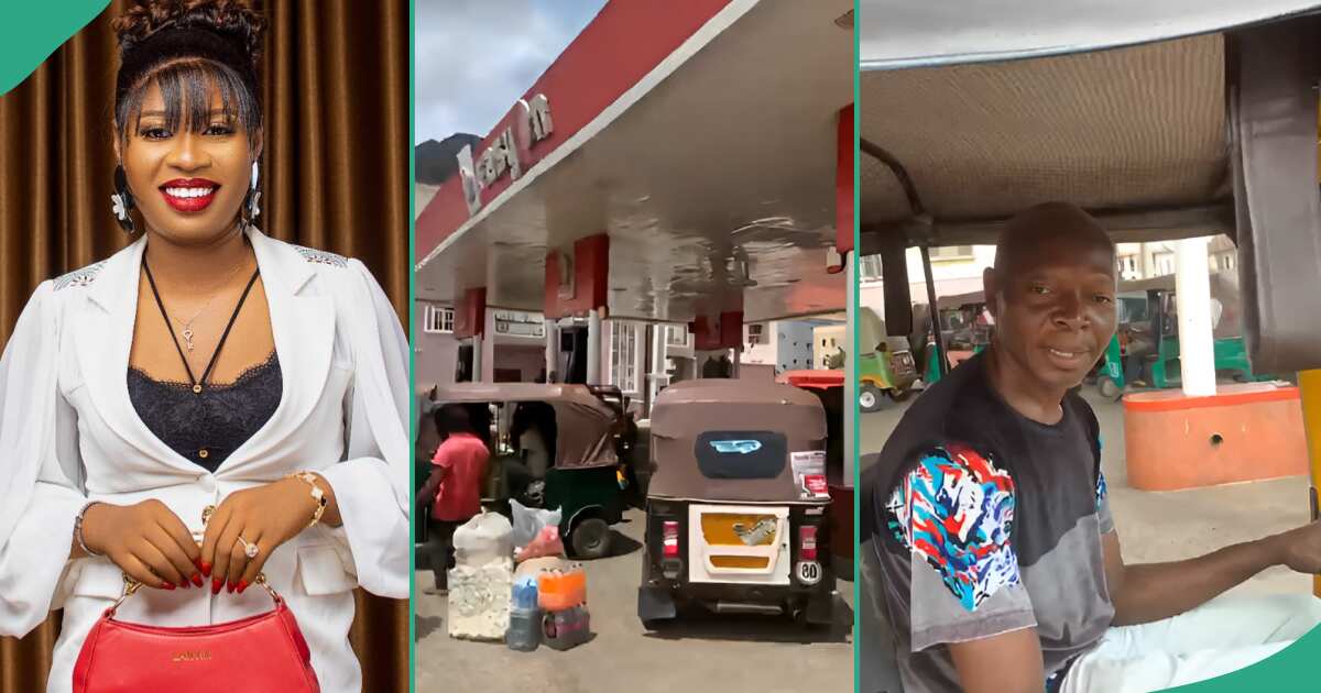 Nigerian lady distributes free fuel to keke riders in Aba, excites them in video