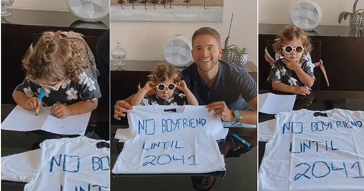 Little girl signs contract, funny little girl, paper contract, single till 2041