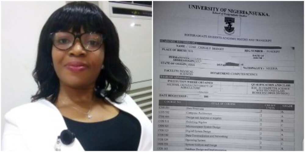 Joy as Nigerian lady celebrates bagging master's degree, showcases her fine results