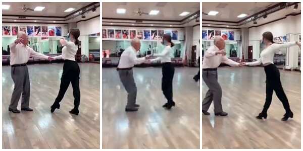 Age not a factor: 96-yr-old man takes the dance floor with young lady, he refuses to be defeated in cute video