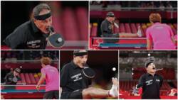Skilled man without hands plays table tennis with his mouth during competition, photos stir reactions