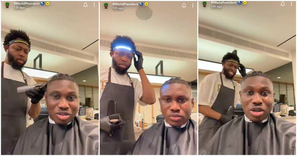Zlatan Ibile gets haircut