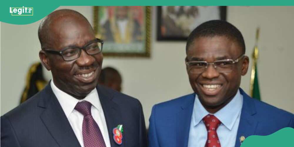 Governor of Edo State, Mr Godwin Obaseki, and his Deputy, Philip Shaibu